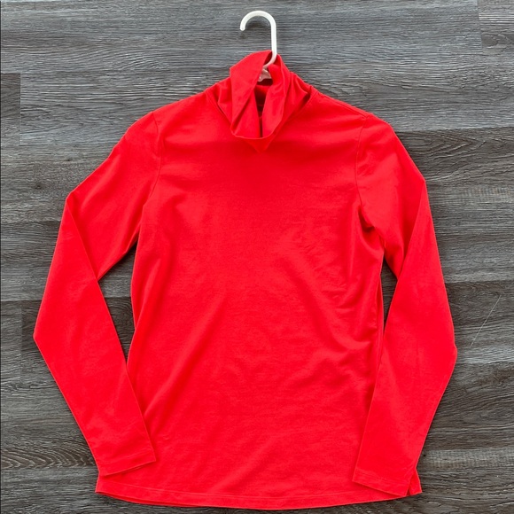 Lands’ End Fitted Turtleneck Red Orange Women's Size XS Stretch Layering 381876 - Picture 3 of 10